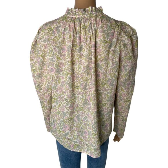 House Of Harlow 1960 Josepha Peasant Blouse Mock Neck Size M - Picture 2 of 8